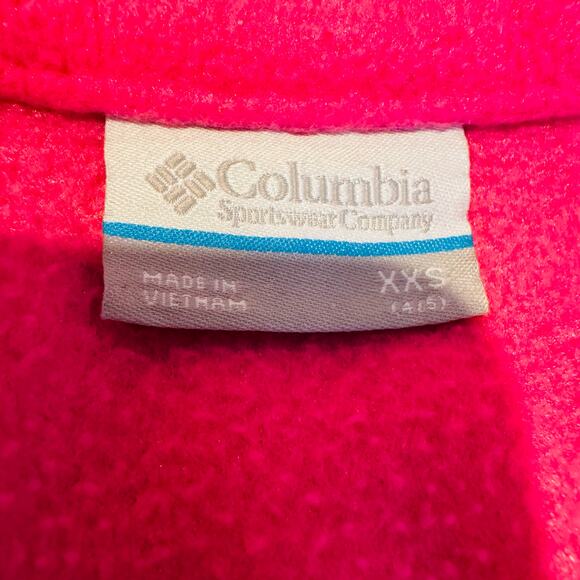 Columbia Girls Bubblegum Pink Ice Benton Springs Full Zip Fleece Jacket Size 5 - Picture 10 of 14